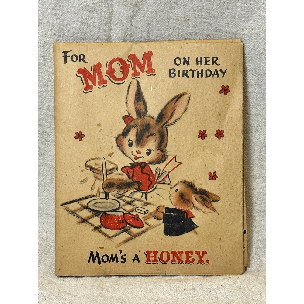 Vintage 1960's Hallmark Happy Birthday Card CottageCore